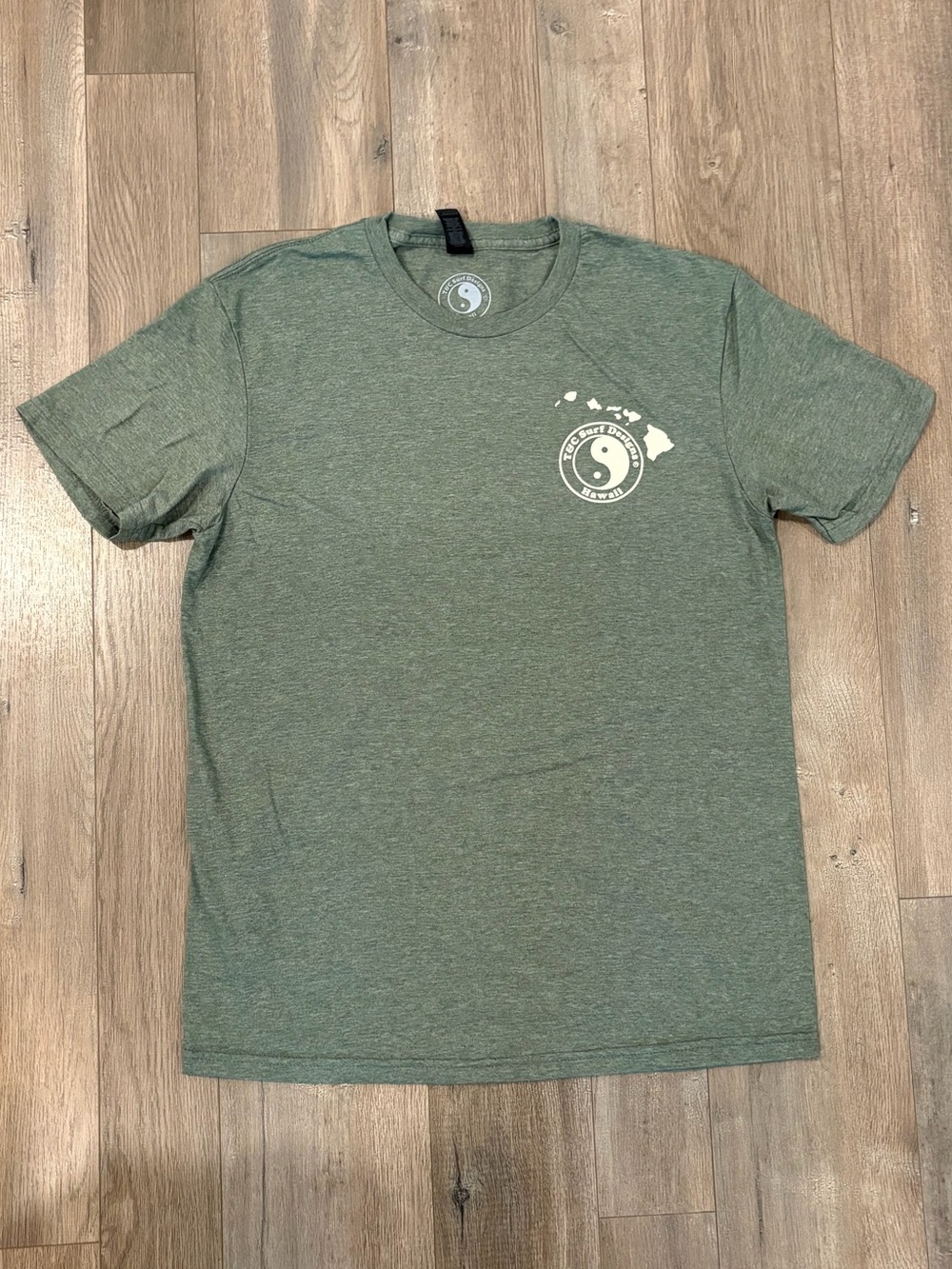 Green Yin Yang Pocket-Print Crew Neck T-Shirt